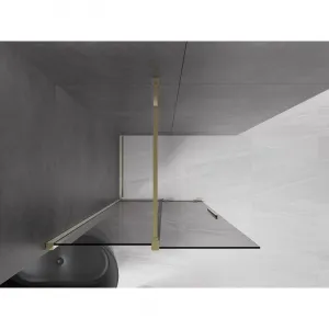 MEXEN/S - Velar Sprchová zástena posuvná Walk-in 70 x 200, grafit 8 mm, zlato 871-070-000-43-50