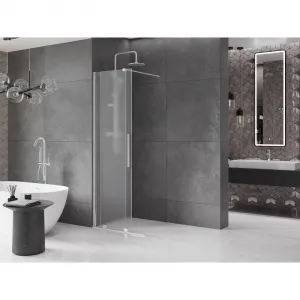 MEXEN/S - Velar Sprchová zástena posuvná Walk-in 100 x 200, dekor 8 mm, chróm 871-100-000-33-01