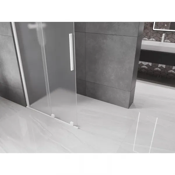 MEXEN/S - Velar Sprchová zástena posuvná Walk-in 100 x 200, dekor 8 mm, biela 871-100-000-33-20