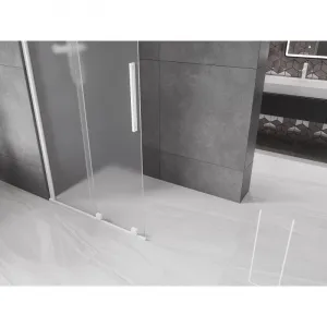 MEXEN/S - Velar Sprchová zástena posuvná Walk-in 100 x 200, dekor 8 mm, biela 871-100-000-33-20