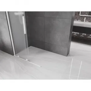 MEXEN/S - Velar Sprchová zástena posuvná Walk-in 80 x 200, dekor 8 mm, biela 871-080-000-33-20