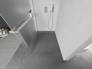 MEXEN/S - Kioto+ Sprchová zástena s poličkou WALK-IN 120 x 200, dekor, nikel kartáčovaný 800-120-121-97-30