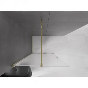 MEXEN/S - Velar Sprchová zástena posuvná Walk-in 100 x 200, dekor 8 mm, zlato 871-100-000-33-50