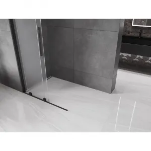 MEXEN/S - Velar Sprchová zástena posuvná Walk-in 85 x 200, dekor 8 mm, čierna 871-085-000-33-70