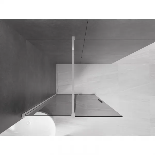 MEXEN/S - Velar Sprchová zástena posuvná Walk-in 70 x 200, grafit 8 mm, chróm 871-070-000-43-01