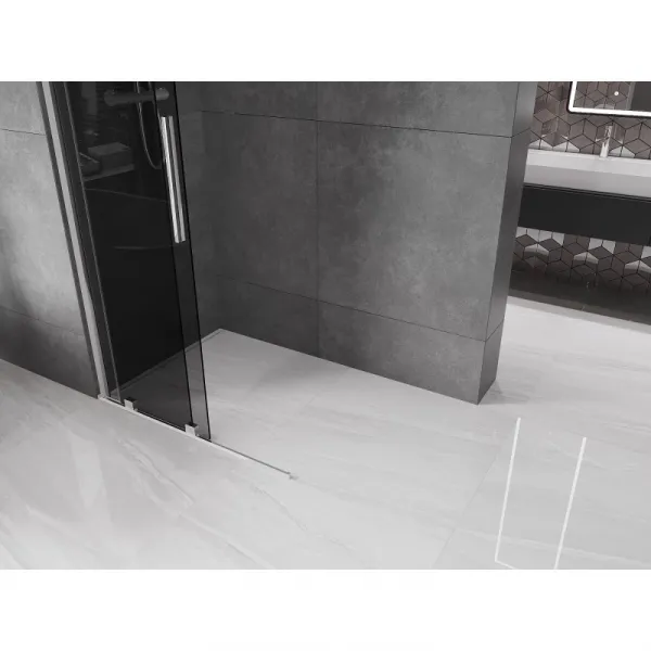 MEXEN/S - Velar Sprchová zástena posuvná Walk-in 80 x 200, grafit 8 mm, chróm 871-080-000-43-01