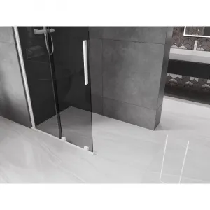 MEXEN/S - Velar Sprchová zástena posuvná Walk-in 70 x 200, grafit 8 mm, biela 871-070-000-43-20