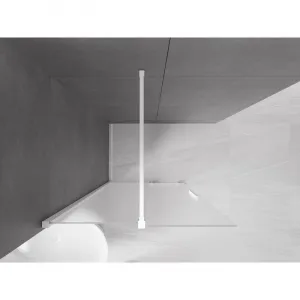MEXEN/S - Velar Sprchová zástena posuvná Walk-in 100 x 200, dekor 8 mm, biela 871-100-000-33-20
