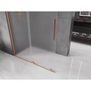 MEXEN/S - Velar Sprchová zástena posuvná Walk-in 150 x 200, dekor 8 mm, meď kartáčovaná 871-150-000-33-65