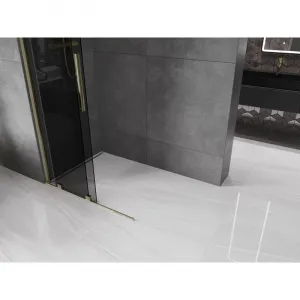 MEXEN/S - Velar Sprchová zástena posuvná Walk-in 70 x 200, grafit 8 mm, zlato 871-070-000-43-50