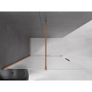 MEXEN/S - Velar Sprchová zástena posuvná Walk-in 150 x 200, dekor 8 mm, meď kartáčovaná 871-150-000-33-65