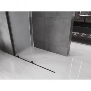 MEXEN/S - Velar Sprchová zástena posuvná Walk-in 130 x 200, dekor 8 mm, čierna 871-130-000-33-70
