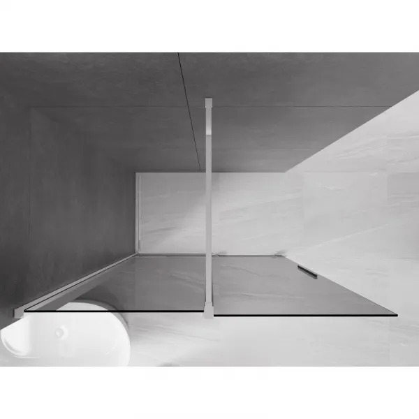 MEXEN/S - Velar Sprchová zástena posuvná Walk-in 150 x 200, grafit 8 mm, chróm 871-150-000-43-01