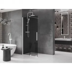 MEXEN/S - Velar Sprchová zástena posuvná Walk-in 70 x 200, grafit 8 mm, biela 871-070-000-43-20