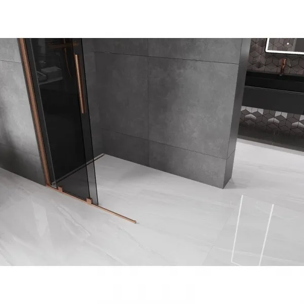 MEXEN/S - Velar Sprchová zástena posuvná Walk-in 70 x 200, grafit 8 mm, meď kartáčovaná 871-070-000-43-65