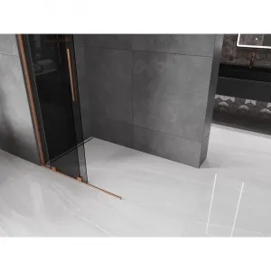 MEXEN/S - Velar Sprchová zástena posuvná Walk-in 70 x 200, grafit 8 mm, meď kartáčovaná 871-070-000-43-65