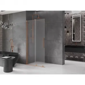MEXEN/S - Velar Sprchová zástena posuvná Walk-in 80 x 200, dekor 8 mm, meď kartáčovaná 871-080-000-33-65