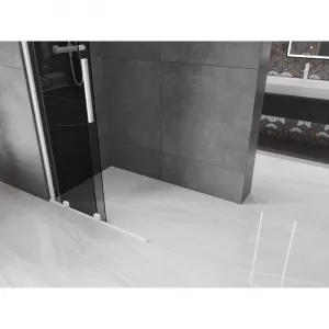 MEXEN/S - Velar Sprchová zástena posuvná Walk-in 70 x 200, grafit 8 mm, biela 871-070-000-43-20