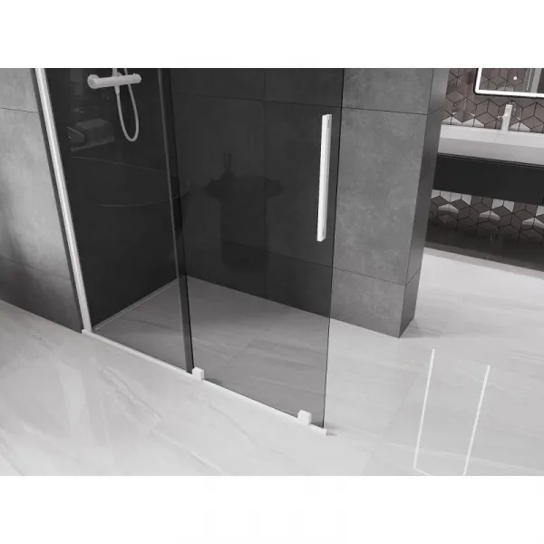 MEXEN/S - Velar Sprchová zástena posuvná Walk-in 150 x 200, grafit 8 mm, biela 871-150-000-43-20