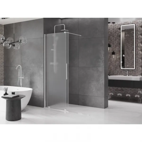 MEXEN/S - Velar Sprchová zástena posuvná Walk-in 130 x 200, dekor 8 mm, chróm 871-130-000-33-01