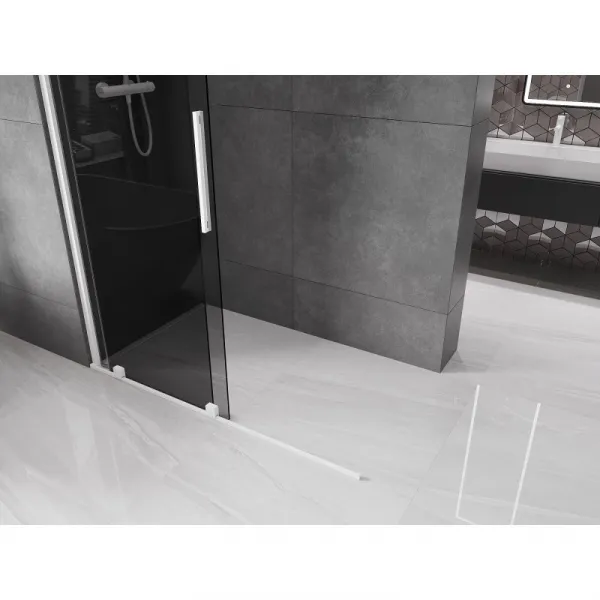 MEXEN/S - Velar Sprchová zástena posuvná Walk-in 150 x 200, grafit 8 mm, biela 871-150-000-43-20