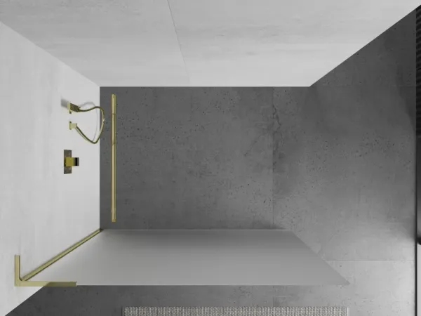 MEXEN/S - Kioto L Sprchová zástena WALK-IN 120 x 200, dekor, zlatá 800-120-103-50-30