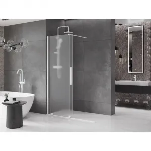 MEXEN/S - Velar Sprchová zástena posuvná Walk-in 130 x 200, dekor 8 mm, biela 871-130-000-33-20