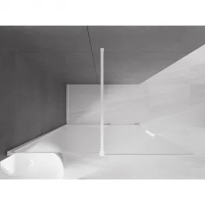 MEXEN/S - Velar Sprchová zástena posuvná Walk-in 130 x 200, dekor 8 mm, biela 871-130-000-33-20