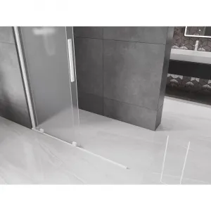 MEXEN/S - Velar Sprchová zástena posuvná Walk-in 130 x 200, dekor 8 mm, biela 871-130-000-33-20