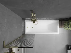 MEXEN/S - Next L vaňová zástena FIX 50 x 150, prúžky, zlatá 895-050-000-03-09-50
