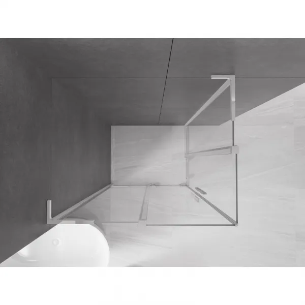 MEXEN/S - Velar L Duo sprchovací kút, posuvné dvere 100 x 90, transparent, chróm 871-100-090-02-03-01