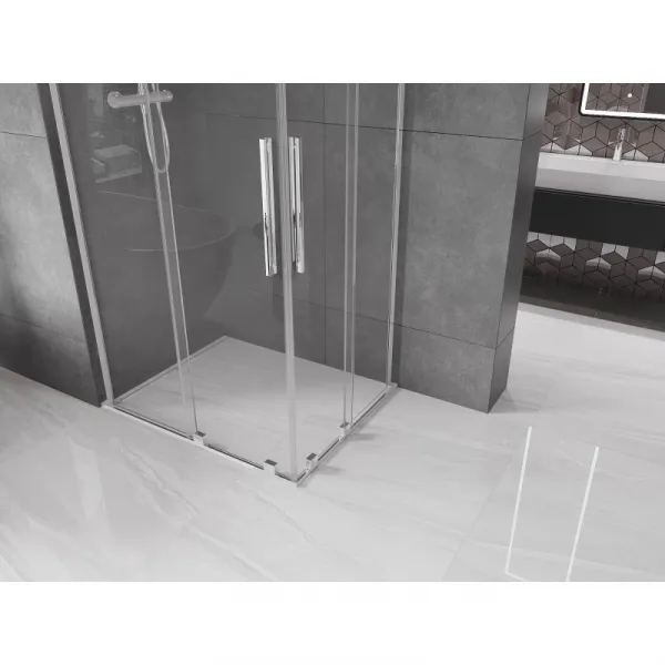 MEXEN/S - Velar L Duo sprchovací kút, posuvné dvere 100 x 90, transparent, chróm 871-100-090-02-03-01