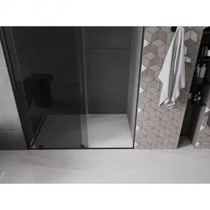 MEXEN/S - Velár posuvné sprchové dvere 160, grafit, čierna 871-160-000-41-70
