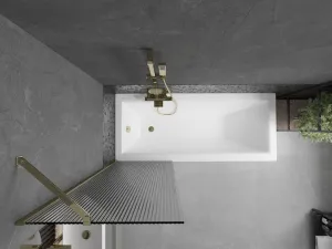 MEXEN/S - Next vaňová zástena FIX 60 x 150, prúžky, zlatá 895-060-000-00-09-50