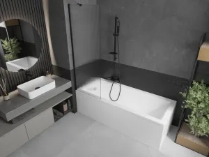 MEXEN/S - Next vaňová zástena FIX 60 x 150, prúžky, čierna 895-060-000-00-09-70