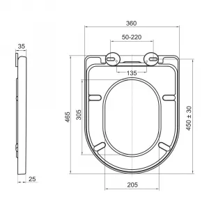 Mereo WC závesné, RIMLESS, 530x355x360, keramické, vr. sedátka CSS124 VSD81S2