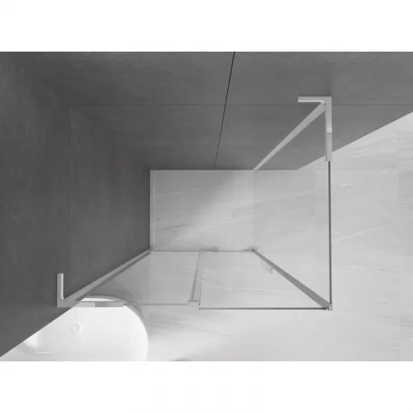 MEXEN/S - Velar L sprchovací kút, posuvné dvere 100 x 70, transparent, chróm 871-100-070-03-01