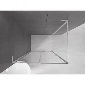 MEXEN/S - Velar L sprchovací kút, posuvné dvere 100 x 70, transparent, chróm 871-100-070-03-01