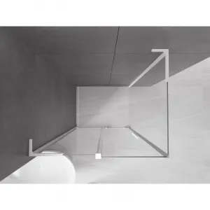 MEXEN/S - Velar L sprchovací kút, posuvné dvere 110 x 100, transparent, biela 871-110-100-03-20