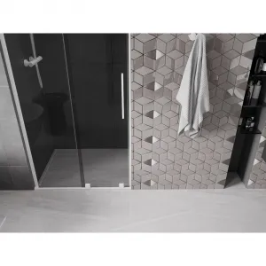 MEXEN/S - Velar L posuvné sprchové dvere 90, grafit, biela 871-090-003-41-20