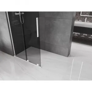 MEXEN/S - Velar L Sprchová zástena posuvná Walk-in 90 x 200, grafit 8 mm, biela 871-090-003-43-20