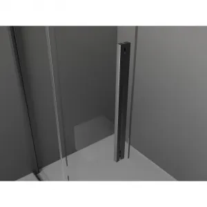 MEXEN/S - Velar Sprchová zástena posuvná Walk-in 80 x 200, grafit 8 mm, grafit kartáčovaná 871-080-000-43-66