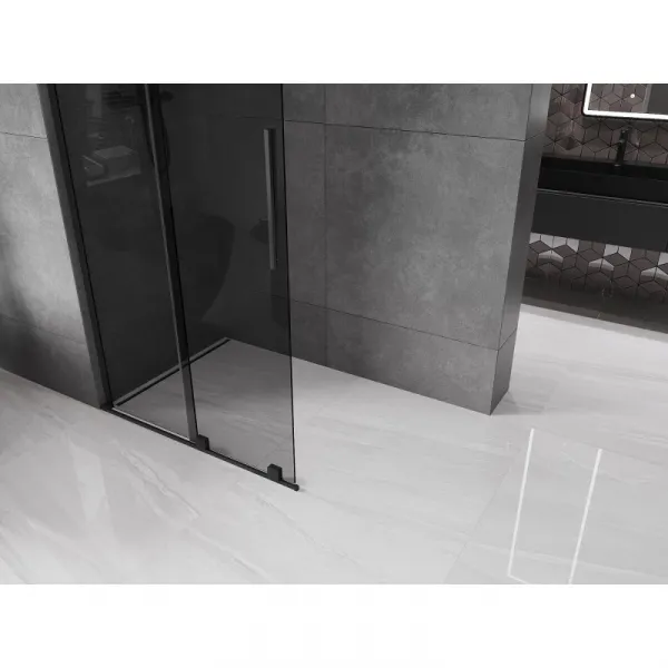 MEXEN/S - Velar L Sprchová zástena posuvná Walk-in 90 x 200, grafit 8 mm, čierna 871-090-003-43-70