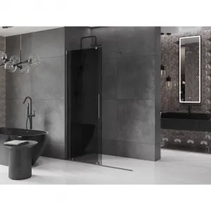 MEXEN/S - Velar Sprchová zástena posuvná Walk-in 150 x 200, grafit 8 mm, grafit kartáčovaná 871-150-000-43-66