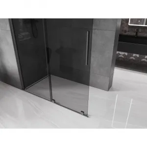 MEXEN/S - Velar Sprchová zástena posuvná Walk-in 150 x 200, grafit 8 mm, grafit kartáčovaná 871-150-000-43-66