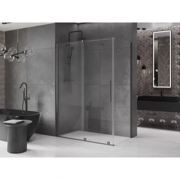MEXEN/S - Velár sprchovací kút 150 x 80, transparent, grafit kartáčovaná 871-150-080-01-66