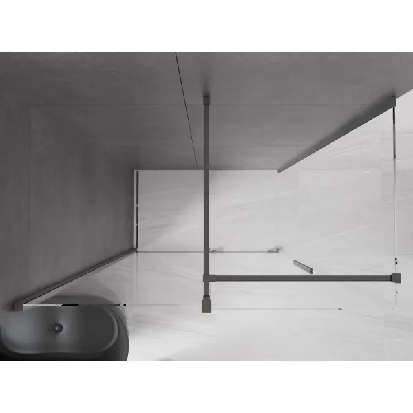 MEXEN/S - Velár sprchovací kút 150 x 80, transparent, grafit kartáčovaná 871-150-080-01-66