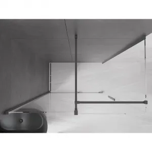 MEXEN/S - Velár sprchovací kút 150 x 80, transparent, grafit kartáčovaná 871-150-080-01-66