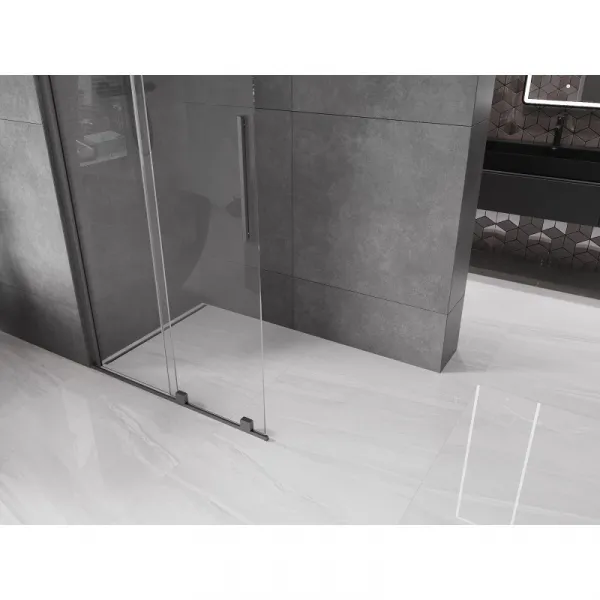 MEXEN/S - Velár posuvné sprchové dvere Walk-in 70, transparent, grafit kartáčovaná 871-070-000-03-66