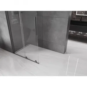 MEXEN/S - Velár posuvné sprchové dvere Walk-in 70, transparent, grafit kartáčovaná 871-070-000-03-66